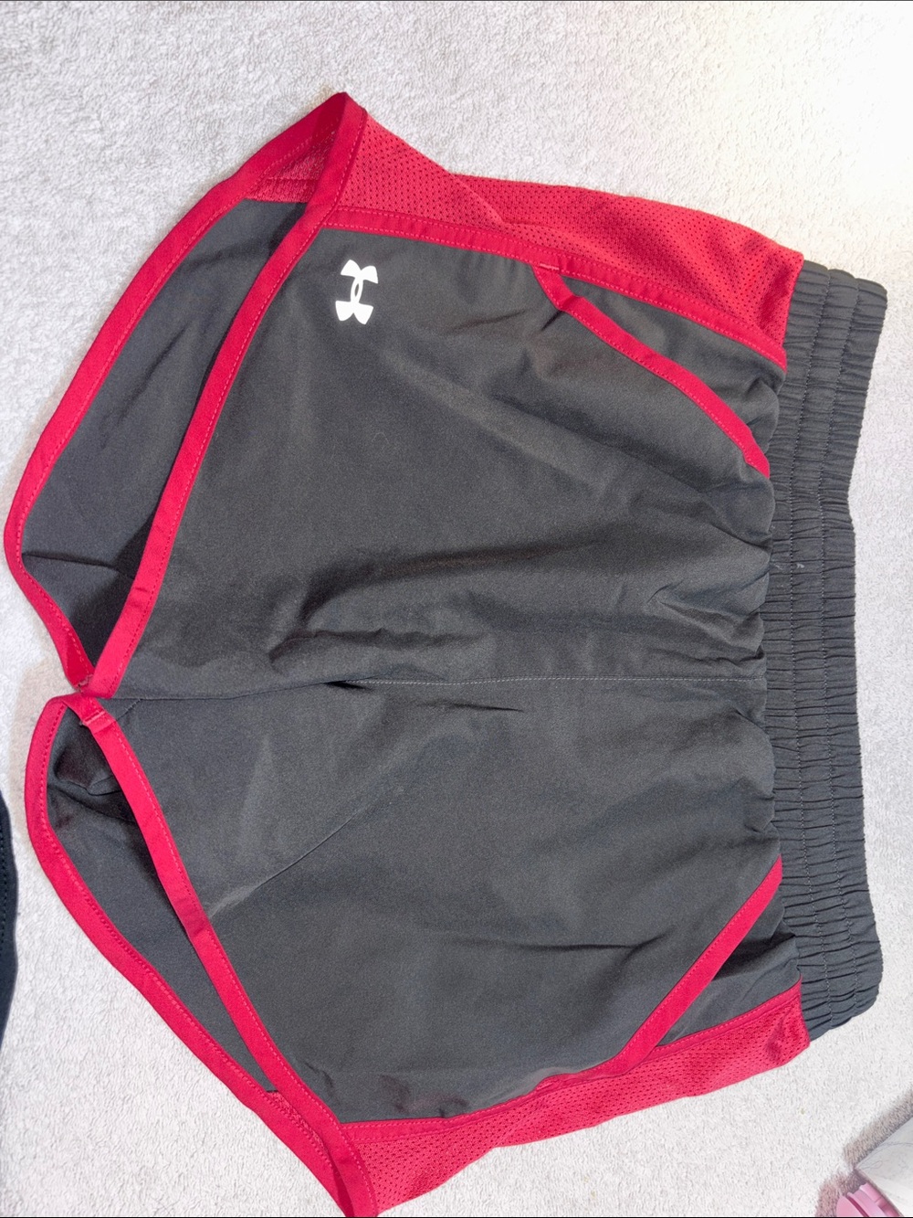 Under Armour Black Athletic Shorts with Red Trim